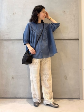 「アイテム（ローファー、シルバー系）」を使った、今日の西野さん（レディース・152cm）の夏コーディネート