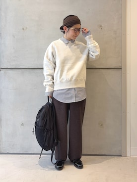 「HARUTA（ハルタ）の『別注』HARUTA×DOORS　キルトローファー（ローファー）」を使った、西野きよさん（レディース・152cm）の秋コーディネート