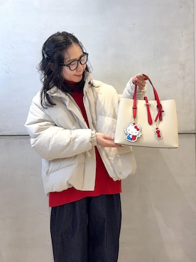 「アイテム（バレッタ/ヘアクリップ）」を使った、西野きよさん（レディース・152cm）の冬コーディネート