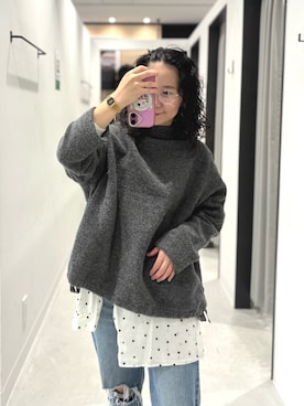 「アイテム（メガネ）」を使った、西野きよさん（レディース・152cm・30代）の秋コーディネート