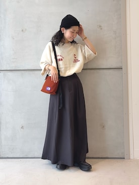 「アイテム（スカート）」を使った、西野きよさん（レディース・152cm・30代）の秋コーディネート