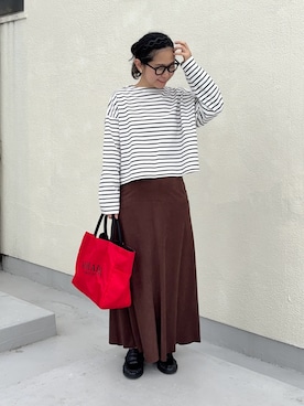 「URBAN RESEARCH（アーバンリサーチ）のdecor『デコール』　SET WAVE HEADBAND（カチューシャ、ブラック系）」を使った、西野きよさん（レディース・152cm）の秋コーディネート