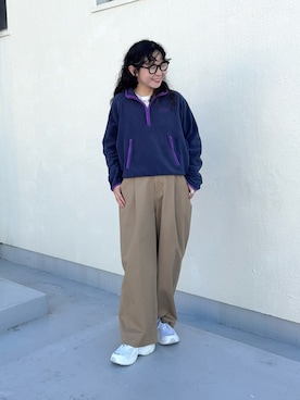 「アイテム（その他トップス、ブルー系）」を使った、西野きよさん（レディース・152cm）の秋コーディネート
