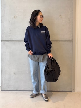 「アイテム（ローファー、シルバー系）」を使った、西野きよさん（レディース・152cm）の秋コーディネート