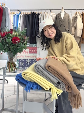 「クリスマス」｜「アイテム（キャップ）」を使った、西野きよさん（レディース・152cm）の冬コーディネート