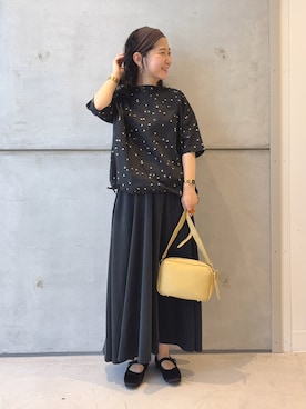 「アイテム（ヘアバンド）」を使った、西野きよさん（レディース・152cm）の夏コーディネート