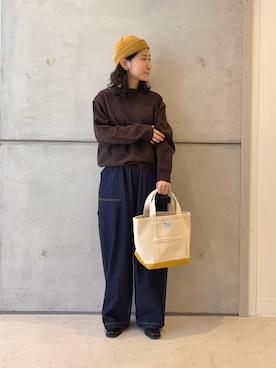 「アイテム（イエロー系）」を使った、西野きよさん（レディース・152cm・30代）の秋コーディネート
