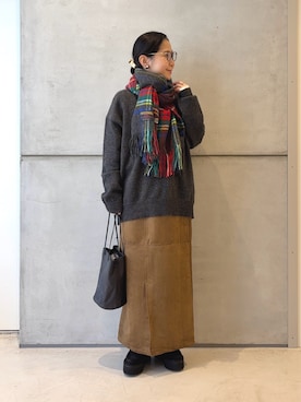 「チェック」｜西野きよさん（レディース・152cm・30代）の秋コーディネート