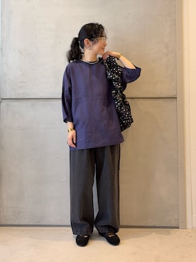 「SMELLY（スメリー）のメタルネックカフ（ネックレス、シルバー系）」を使った、西野きよさん（レディース・152cm）の春コーディネート