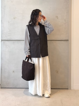 「アイテム（その他アウター）」を使った、西野きよさん（レディース・152cm）の秋コーディネート