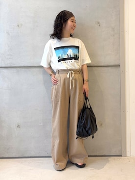「アイテム（ヘアバンド）」を使った、西野きよさん（レディース・152cm）の夏コーディネート