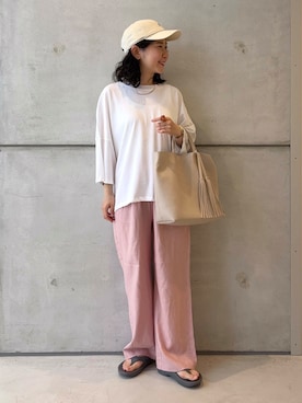 「GYMPHLEX（ジムフレックス）のアイテム」を使った、今日の西野さん（レディース・152cm）の夏コーディネート