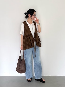 「帰省コーデ」｜西野きよさん（レディース・152cm）の春コーディネート
