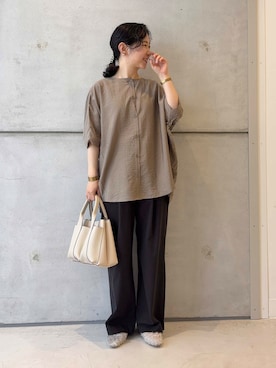 「アイテム（ヘアゴム）」を使った、西野きよさん（レディース・152cm）の夏コーディネート