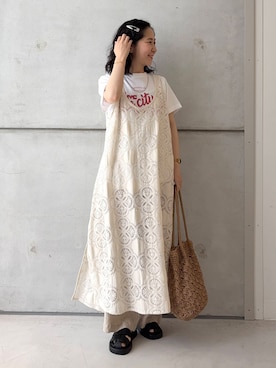 「URBAN RESEARCH DOORS（アーバンリサーチドアーズ）の楊柳イージーパンツ（その他パンツ）」を使った、今日の西野さん（レディース・152cm）の夏コーディネート