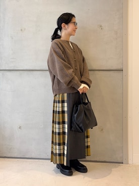 「チェック」｜西野きよさん（レディース・152cm・30代）の秋コーディネート