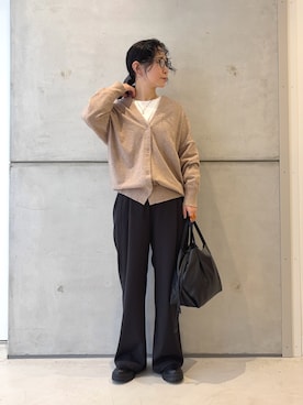 「アイテム（バレッタ/ヘアクリップ）」を使った、西野きよさん（レディース・152cm）の秋コーディネート