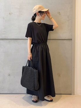 「SMELLY（スメリー）のアイテム（キャップ）」を使った、今日の西野さん（レディース・152cm）の夏コーディネート