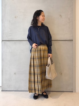 「骨格ウェーブ」｜西野きよさん（レディース・152cm・30代）の秋コーディネート