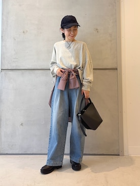 「アイテム（キャップ）」を使った、西野きよさん（レディース・152cm・30代）の秋コーディネート