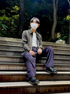 「instagramフォローお願いします」｜「アイテム（ジャケット/アウター）」を使った、카즈시さん（メンズ・172cm）の秋コーディネート