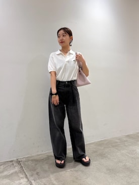 「アイテム（ポロシャツ）」を使った、關（seki）さん（レディース・154cm）の夏コーディネート