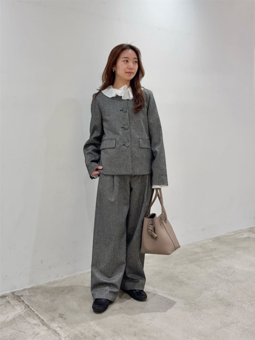 ツイードライク ノーカラージャケット（ノーカラージャケット