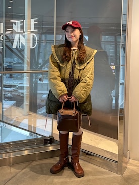 「CIAOPANIC（チャオパニック）のアイテム（その他アウター）」を使った、小林亜弥さん（レディース・158cm）の冬コーディネート