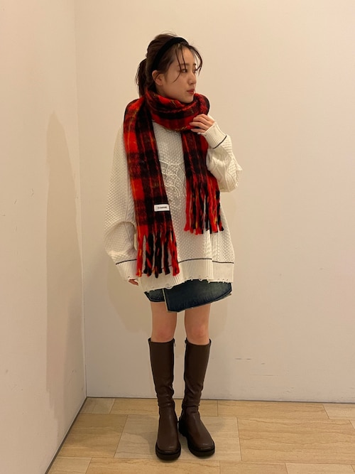 セール】フリンジビックチェックマフラー（マフラー）｜CIAOPANIC