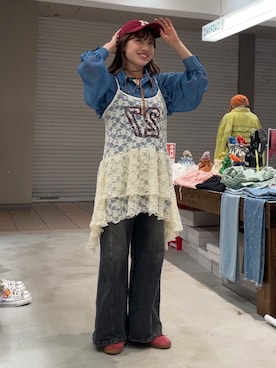 「アイテム（ワンピース/ドレス）」を使った、小林亜弥さん（レディース・158cm）の夏コーディネート