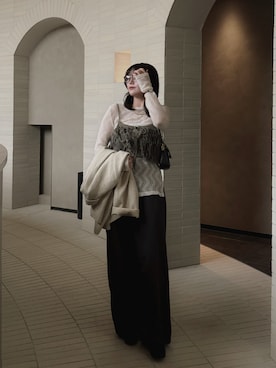 「mystic（ミスティック）の【EC限定カラーあり】25AWカーブスラックス（スラックス）」を使った、ｋａｒｅｎさん（レディース・165cm）の秋コーディネート