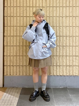 「MILKFED.」｜「アイテム（マウンテンパーカー）」を使った、ちさん（レディース・152cm）の春コーディネート