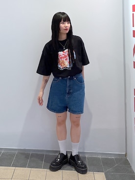 「MILKFED.（ミルクフェド）のアイテム（Tシャツ/カットソー）」を使った、ちさん（レディース・152cm）の春コーディネート