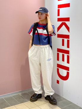 「MILKFED.」｜「アイテム（スウェットパンツ）」を使った、ちさん（レディース・152cm）の夏コーディネート