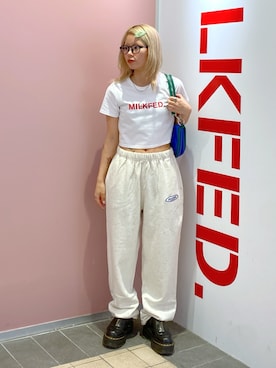 「フェスコーデ」｜「アイテム（スウェットパンツ）」を使った、ちさん（レディース・152cm）の夏コーディネート