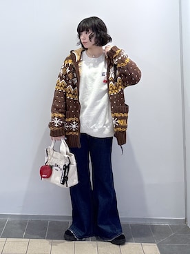 「アイテム（ポーチ）」を使った、ちさん（レディース・152cm）の冬コーディネート