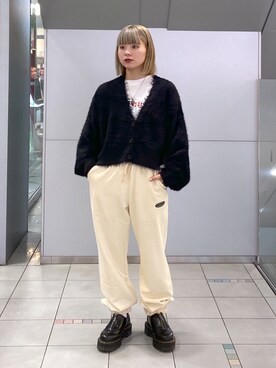 「MILKFED.」｜「アイテム（スウェットパンツ）」を使った、ちさん（レディース・152cm）の秋コーディネート