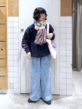 「アイテム（ポーチ）」を使った、ちさん（レディース・152cm）の秋コーディネート