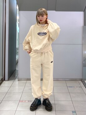 「MILKFED.」｜「アイテム（スウェットパンツ）」を使った、ちさん（レディース・152cm）の秋コーディネート