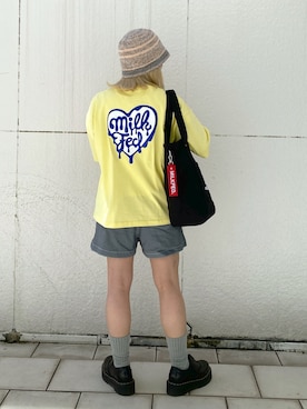 「MILKFED.（ミルクフェド）のアイテム（Tシャツ/カットソー）」を使った、ちさん（レディース・152cm）の春コーディネート