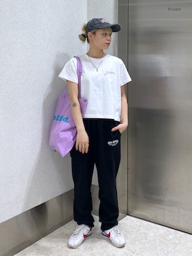「MILKFED.」｜「アイテム（スウェットパンツ）」を使った、ちさん（レディース・152cm）の春コーディネート