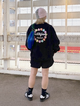 「MILKFED.」｜「アイテム（スウェットパンツ）」を使った、ちさん（レディース・152cm）の冬コーディネート