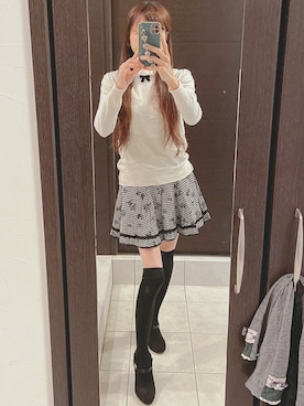「axes femme（アクシーズファム）のアイテム（スカート）」を使った、ﾎﾜｲﾄﾓｶ2024さん（レディース・157cm）の冬コーディネート