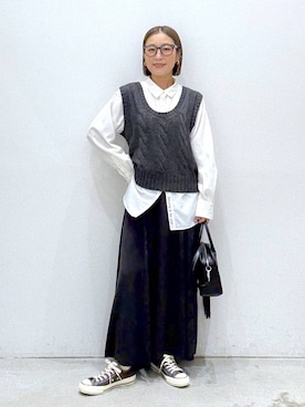 「アイテム（ボストンバッグ）」を使った、hiromiさん（レディース・158cm・40代）の秋コーディネート