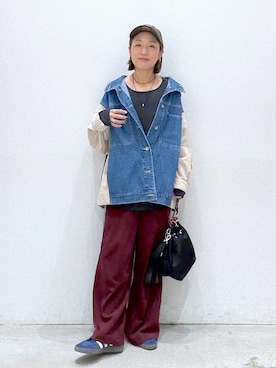 「アイテム（カバーオール）」を使った、hiromiさん（レディース・158cm）の秋コーディネート