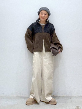 「アイテム（オールインワン・サロペット）」を使った、hiromiさん（レディース・158cm・40代）の冬コーディネート