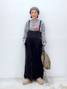 「アイテム（オールインワン・サロペット）」を使った、hiromiさん（レディース・158cm・40代）の冬コーディネート