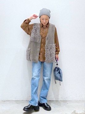 「アイテム（帽子）」を使った、hiromiさん（レディース・158cm・40代）の秋コーディネート