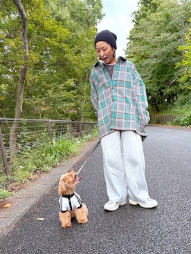 「アイテム（ペットグッズ）」を使った、hiromiさん（レディース・158cm）の秋コーディネート