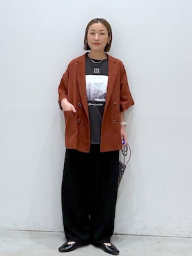 「LEPSIM（レプシィム）のソフトクッションパンプス　638849（パンプス、ブラック系）」を使った、hiromiさん（レディース・158cm）の春コーディネート